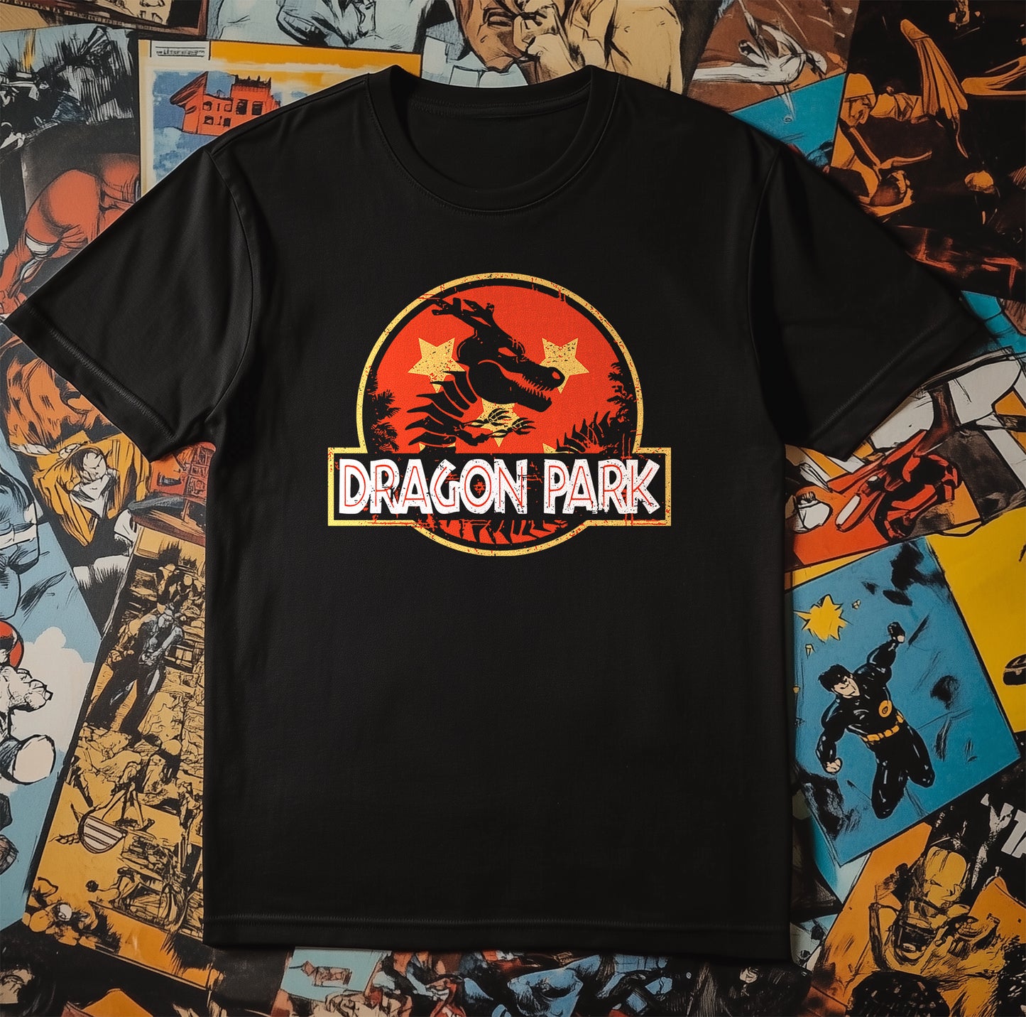 Dragon Ball Park T-Shirt - Unleash Your Inner Saiyan! Funny & Colorful Design, 100% Cotton, Perfect for Epic Adventures! Kamehameha Approved!