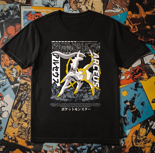 P4 Pokémon Arceus T-shirt - Sword-Wielding Fun! Unisex, 100% Cotton, Perfect for Trainers Who Want to Slice Through Competition!