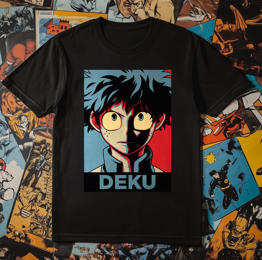 Deku Pop Art T-shirt - Quirky Hero Vibes! Unisex Funny Tee, 100% Cotton, Perfect for True Fans and Future Heroes! Plus Ultra!