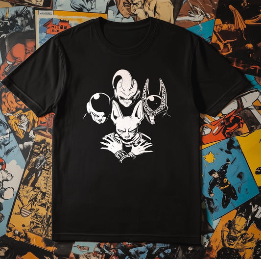 DBZ Rhapsody Badguy T-Shirt – Unleash Your Inner Villain! 100% Cotton, Funny Unisex Design for Comic Book Enthusiasts and Riff Raff!