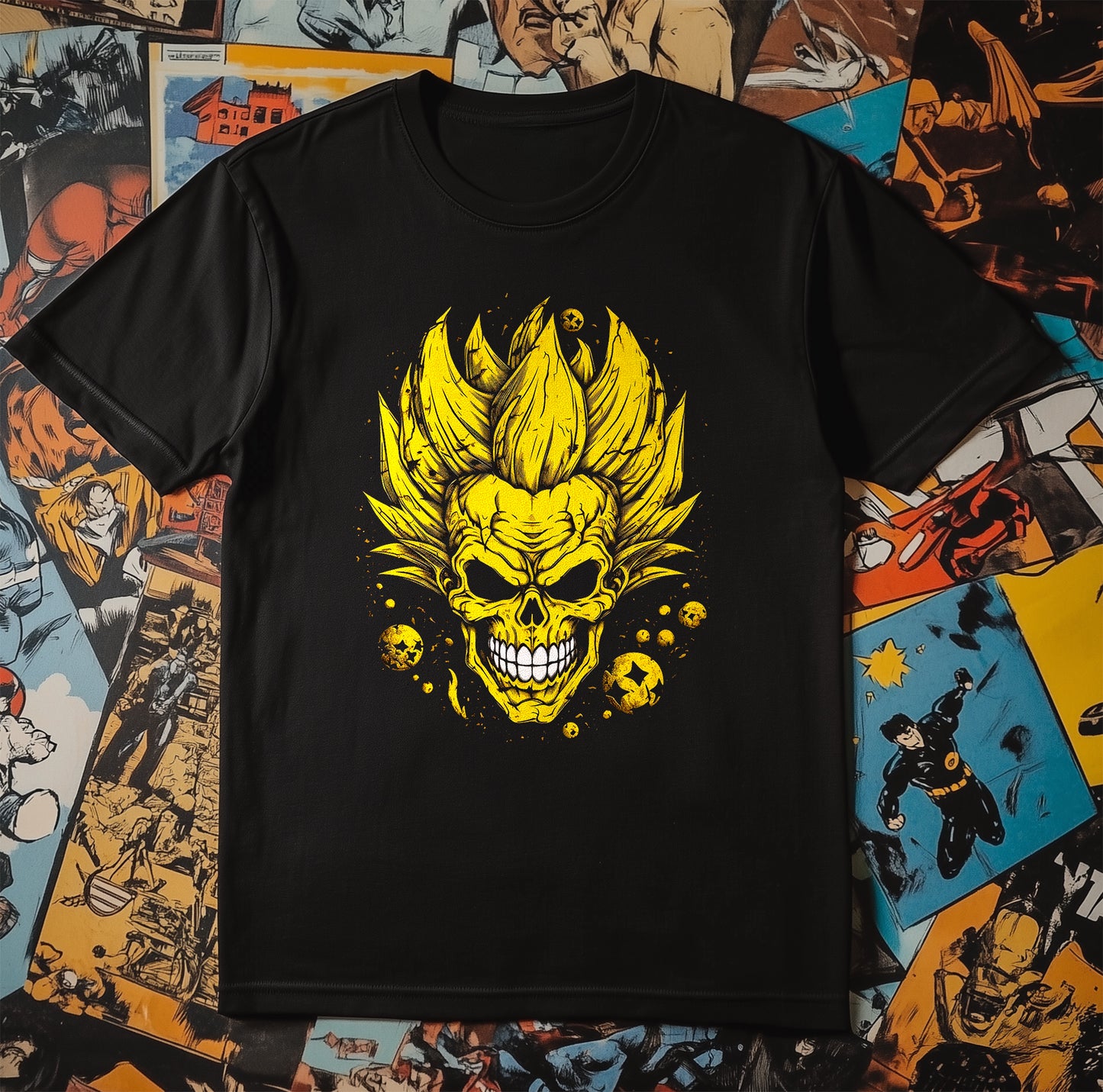 Over 9000 Skull T-Shirt - Funny Dragon Ball Z Design, Unisex Cotton Tee! Perfect for fans with a legendary sense of humor!