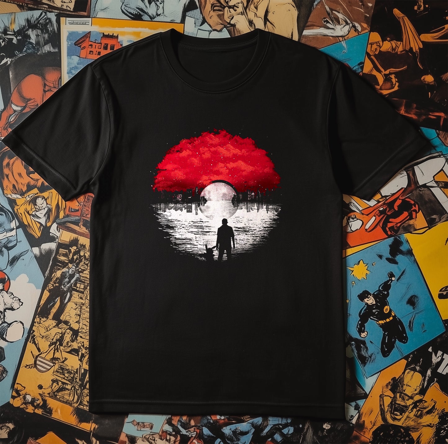 "Disstressed Pokémon Sunset Ball T-Shirt