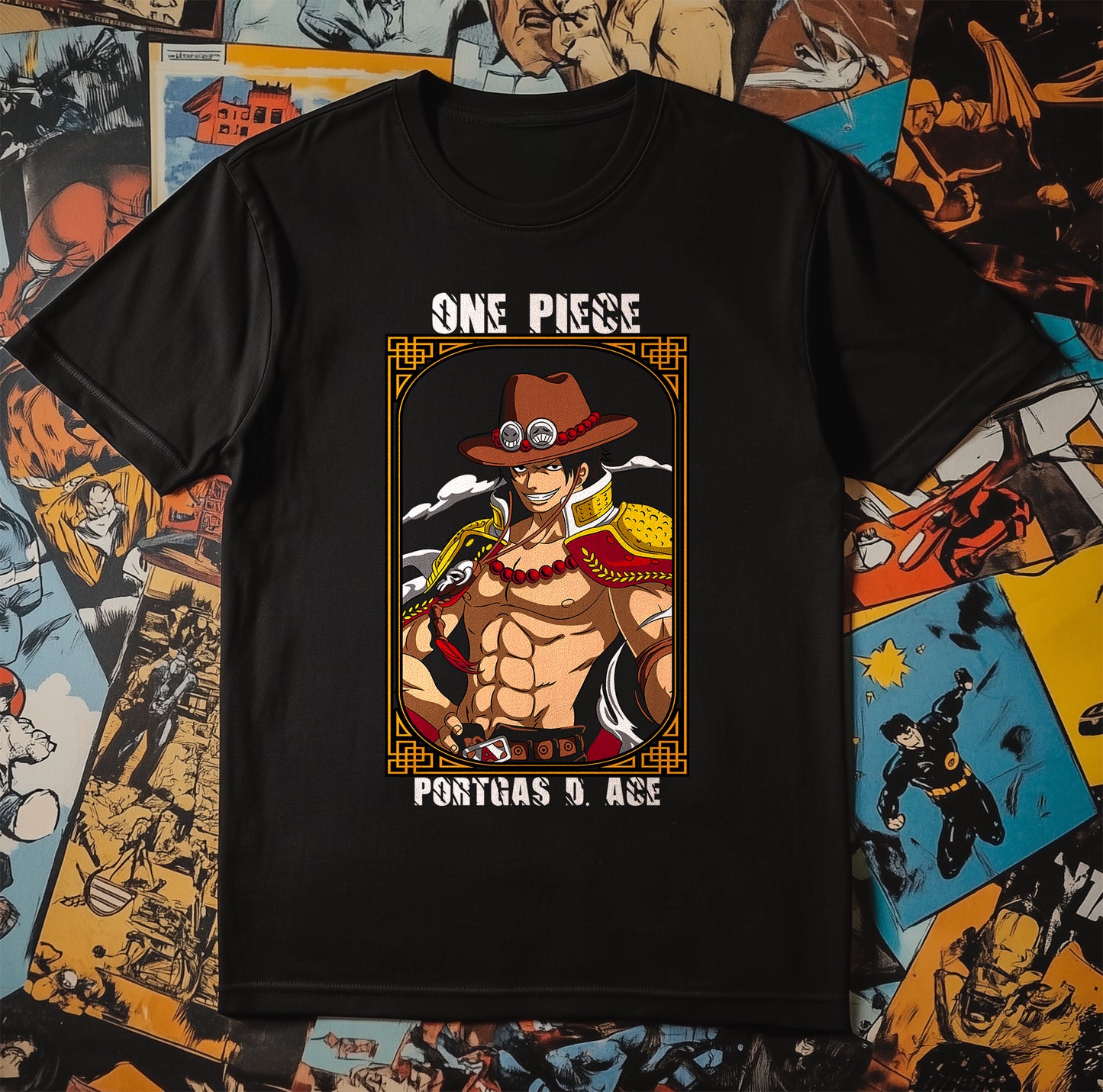 One-Piece-02 Cowboy Hat Comedy T-Shirt - Unisex, Funny Design for Adventurous Pirates! Wear it while chasing treasure or snacks!