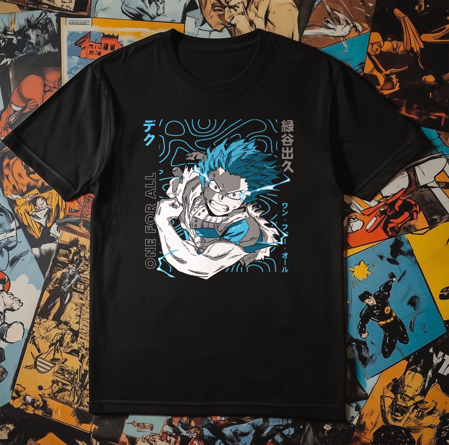 Deku One For All T-Shirt - Unleash Your Inner Hero! Funny Anime Design, 100% Cotton, Unisex. Perfect for aspiring All Might fans!