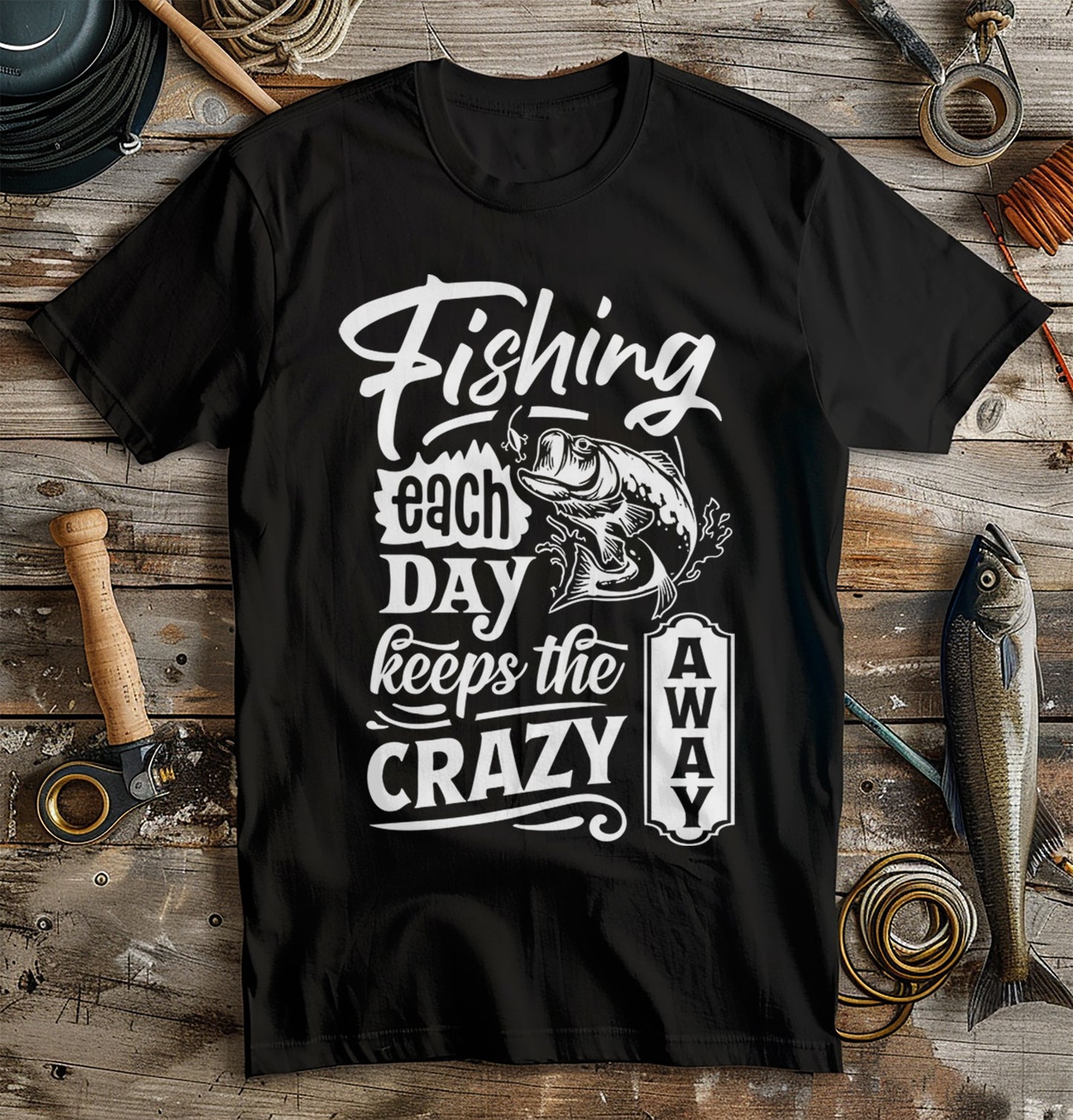 Fishing Each Day Reel in T-Shirt