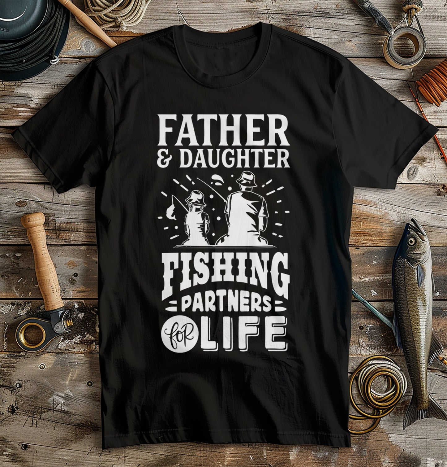 Father and Daughter Fishing T-Shirt