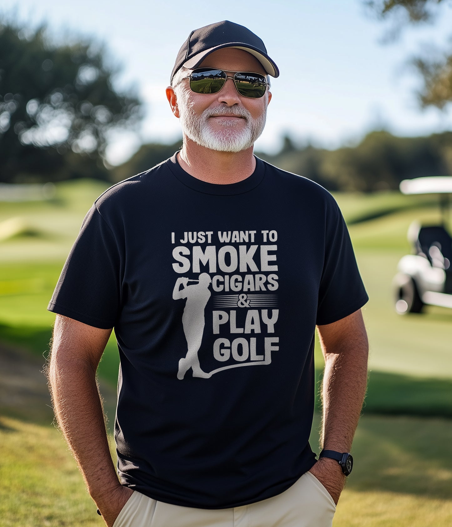 I Just Want to Smoke Cigars and Play Golf t-shirt