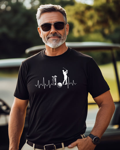 Golf Heartbeat Love T-Shirt  Swing