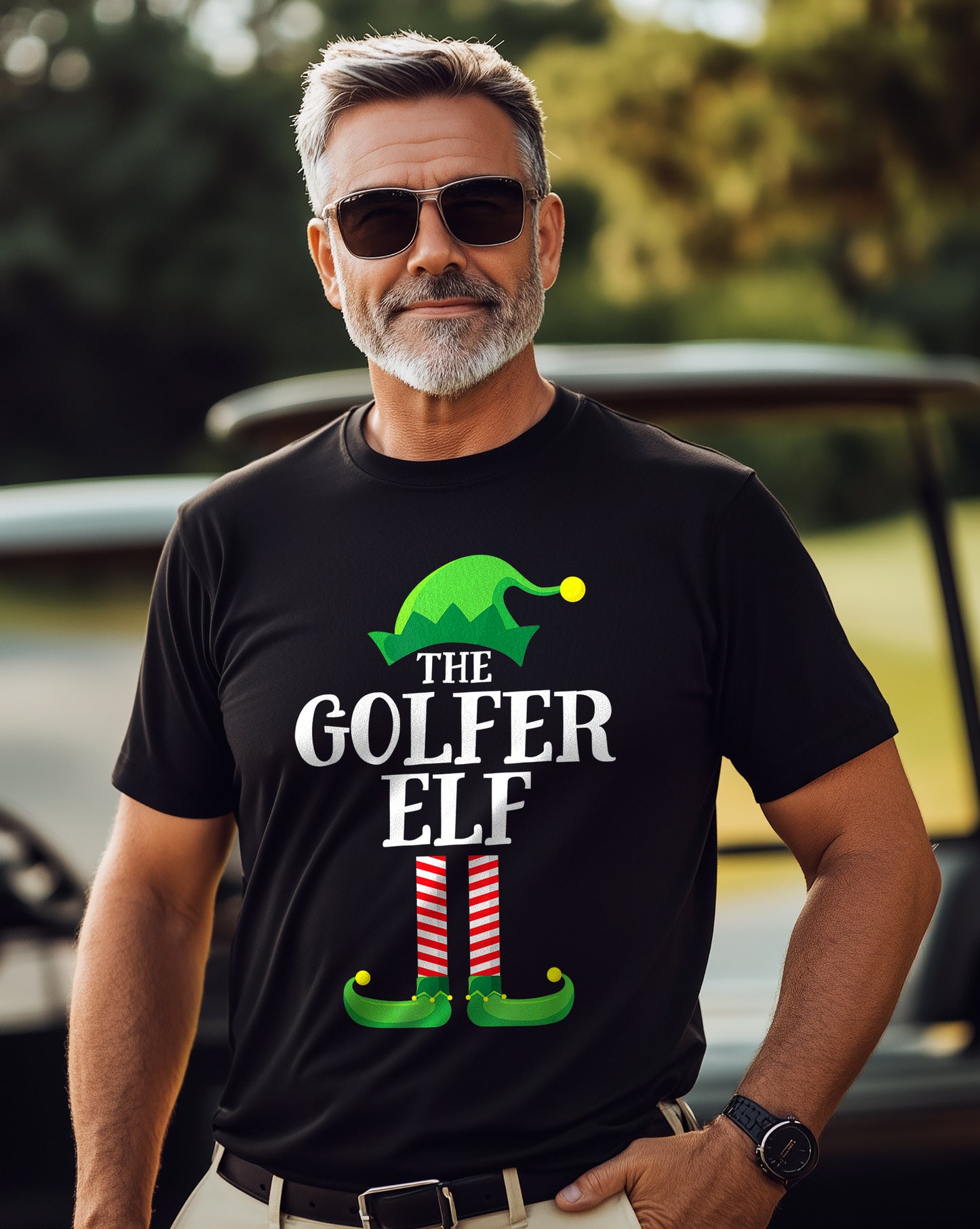 Golfer Elf Matching Family t-shirt