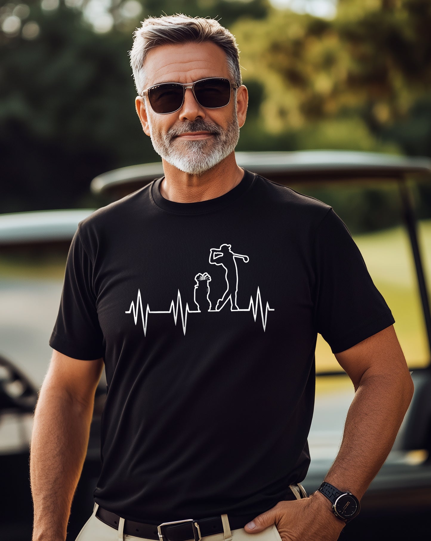 Golf Heartbeat T-Shirt  Pawsitively