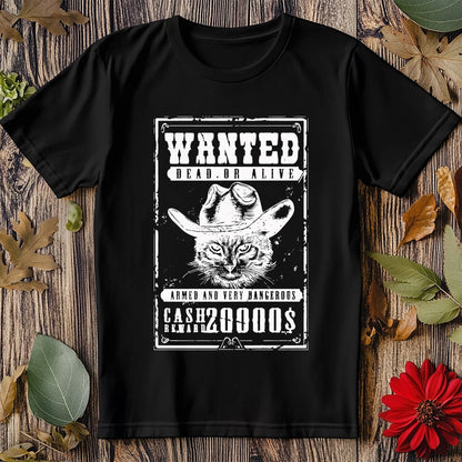 Wanted Cat Poster T-shirt