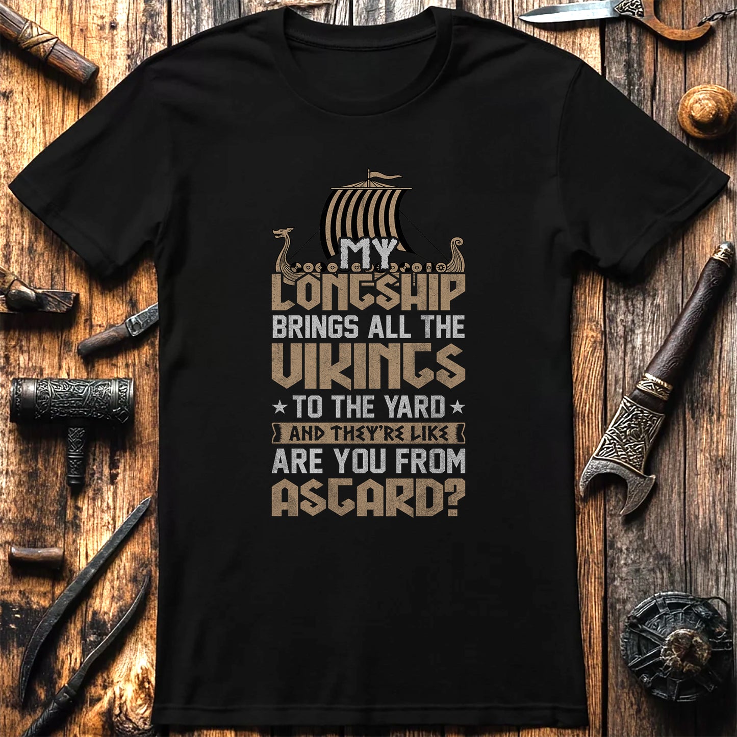 "My Longship Brings All The Vikings" T-Shirt