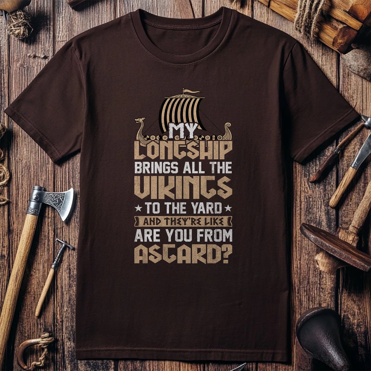 "My Longship Brings All The Vikings" T-Shirt