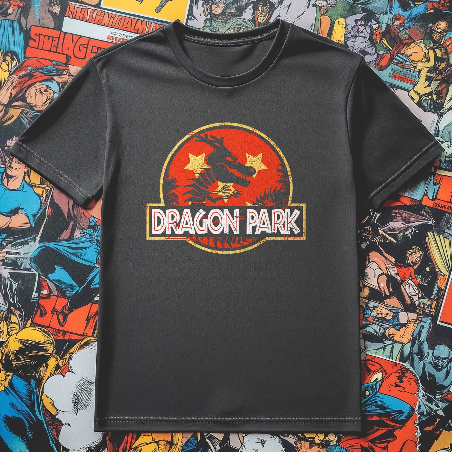 Dragon Ball Park T-Shirt - Unleash Your Inner Saiyan! Funny & Colorful Design, 100% Cotton, Perfect for Epic Adventures! Kamehameha Approved!