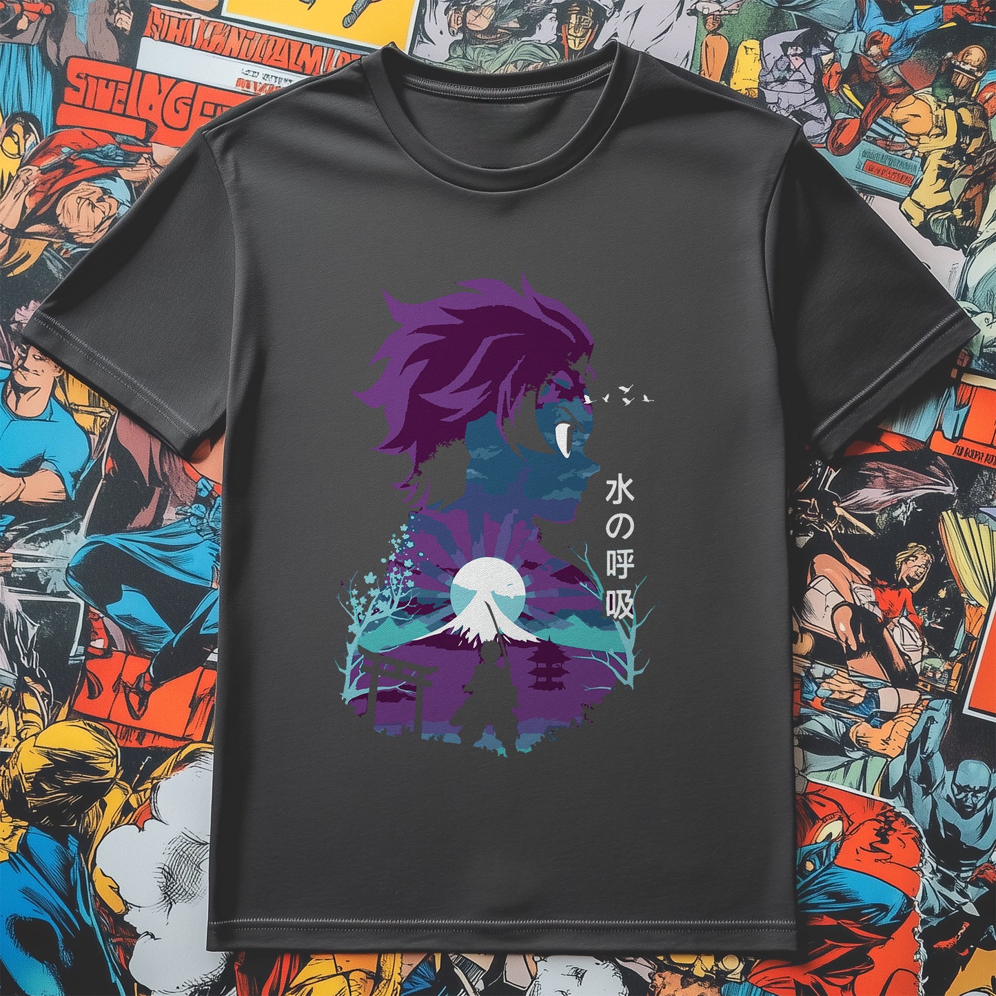 Anime Samurai T-shirt - Silhouette of a Hero, Funny and Stylish! Unisex Design for Fans, Perfect for Battling Boredom!