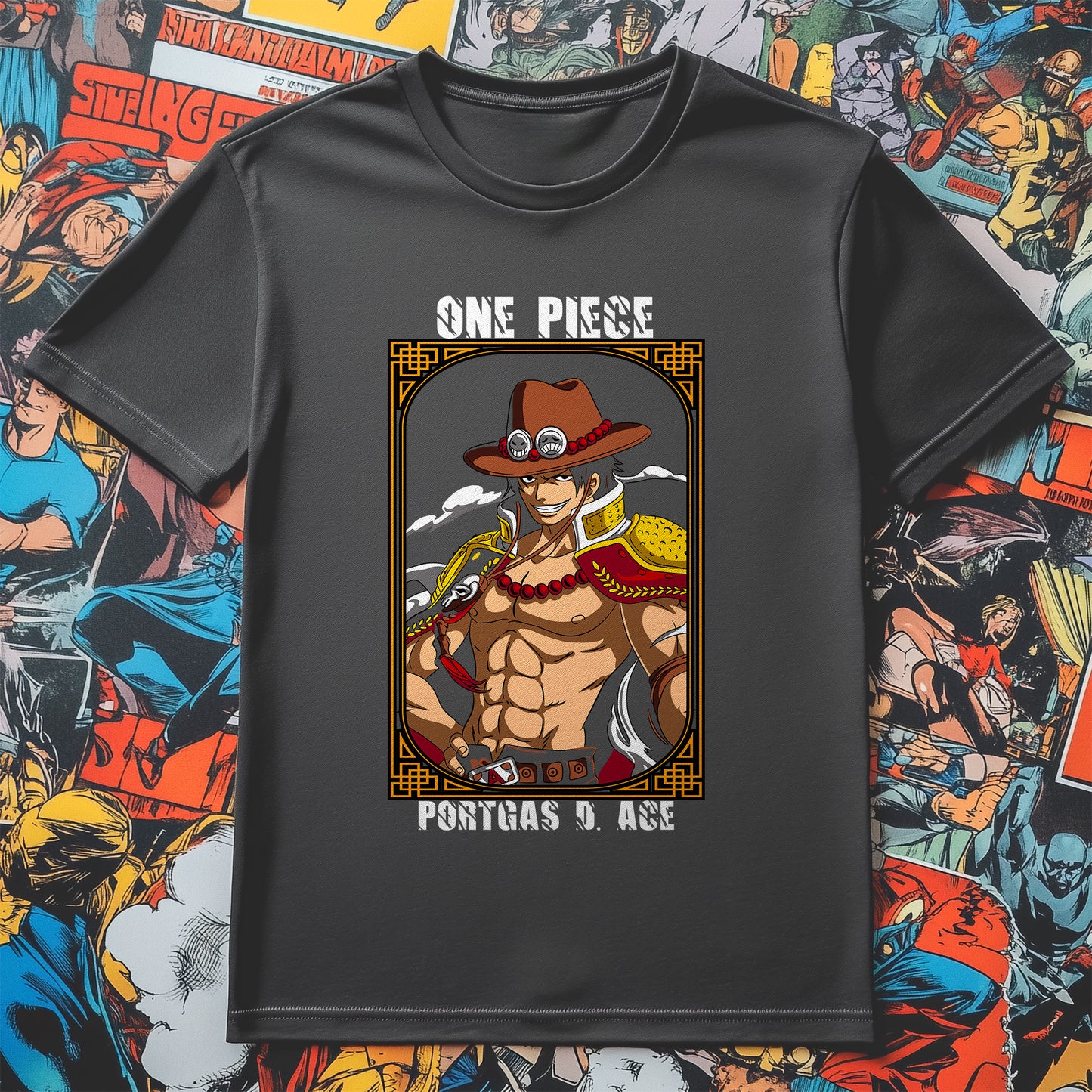 One-Piece-02 Cowboy Hat Comedy T-Shirt - Unisex, Funny Design for Adventurous Pirates! Wear it while chasing treasure or snacks!