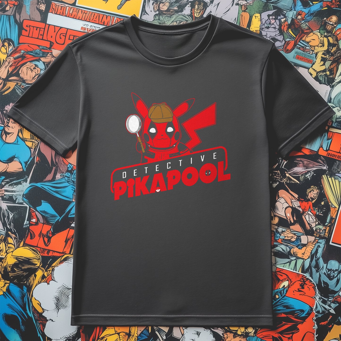 Detective Pikapool T-Shirt - Unleash the Humor! 100% Cotton, Funny Design, Unisex. Perfect for quirky crime-fighters! Who's the real detective?