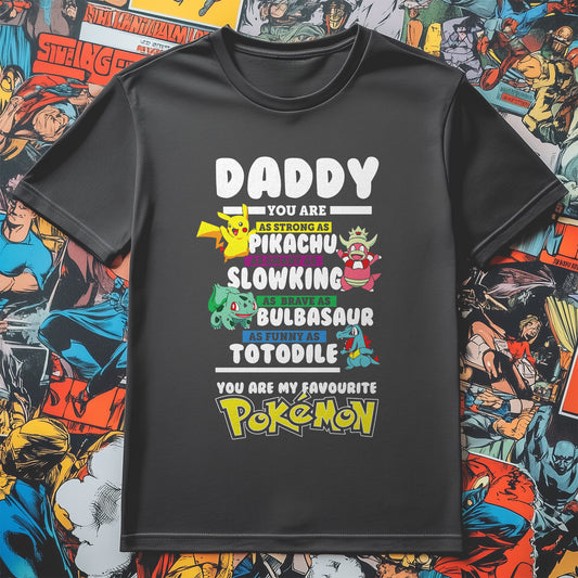 Daddy Pokémon T-shirt - Unleash Your Inner Trainer! Funny Design, 100% Cotton, Perfect for Dads Who Gotta Catch 'Em All!