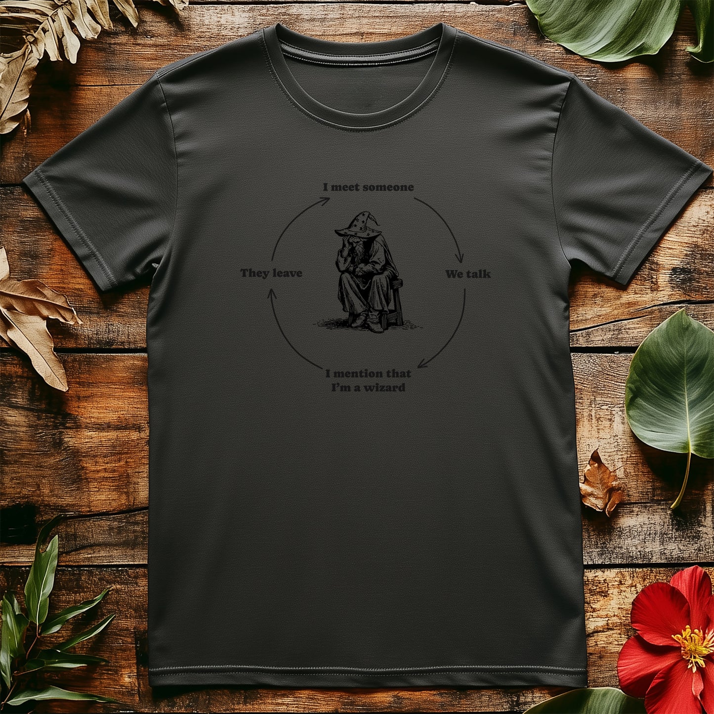 Wizard Line Art T-Shirt