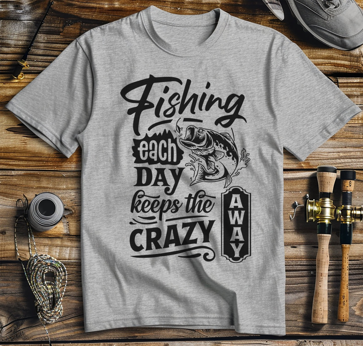 Fishing Each Day Reel in T-Shirt