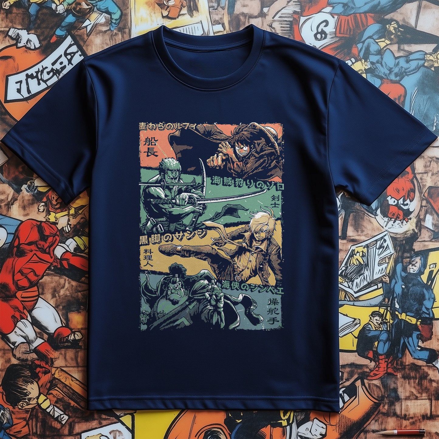 One Piece All Characters T-Shirt - Epic Comic Cover Design! Funny and Unisex, Perfect for Pirates and Superfans alike!