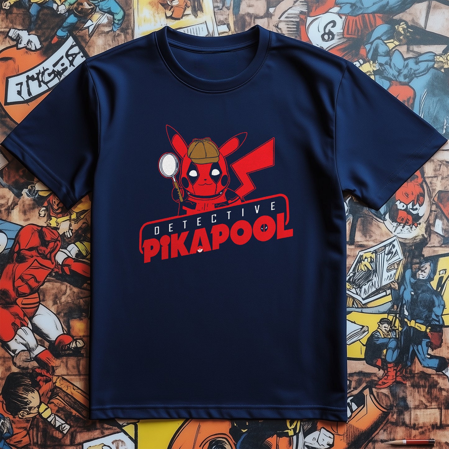 Detective Pikapool T-Shirt - Unleash the Humor! 100% Cotton, Funny Design, Unisex. Perfect for quirky crime-fighters! Who's the real detective?