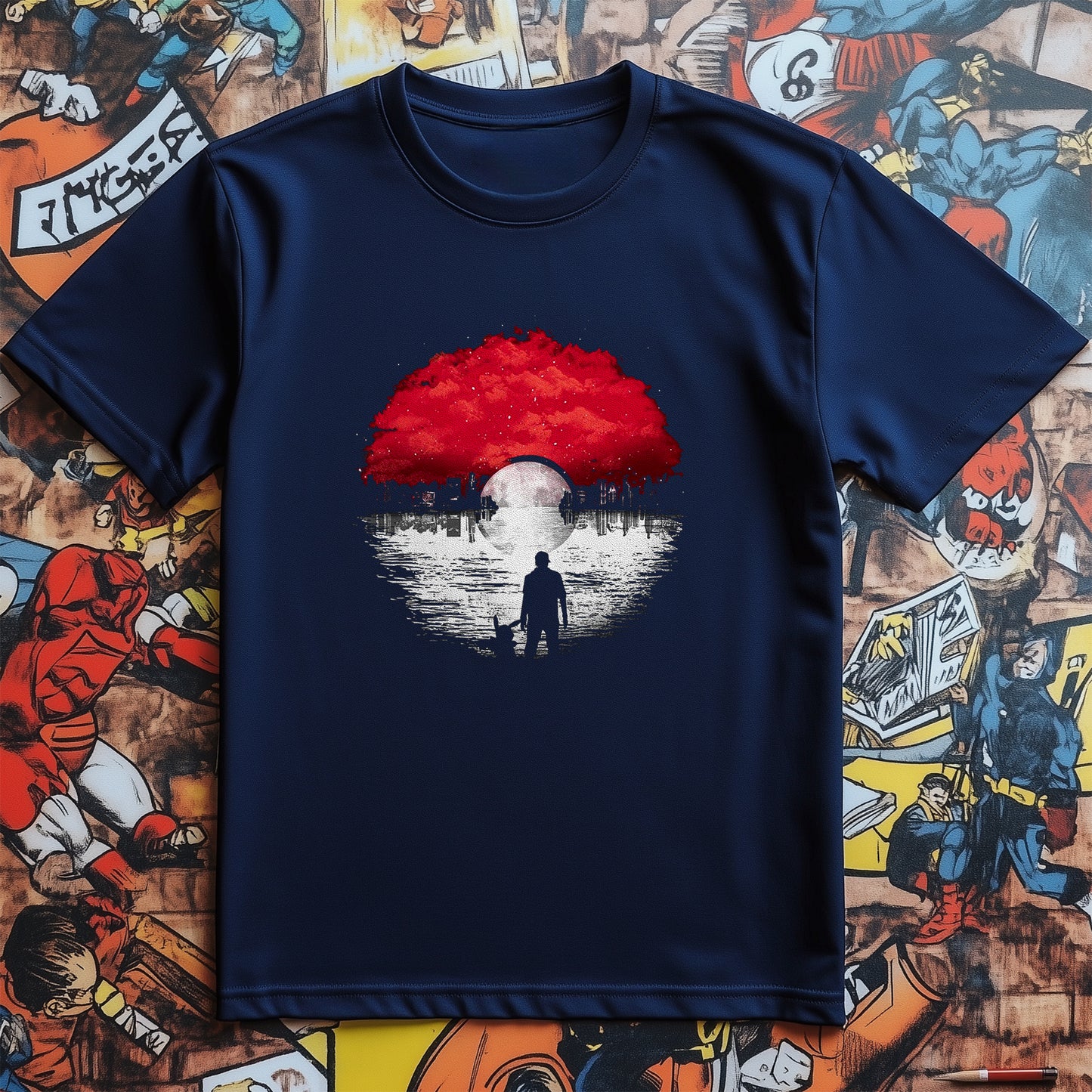 "Disstressed Pokémon Sunset Ball T-Shirt