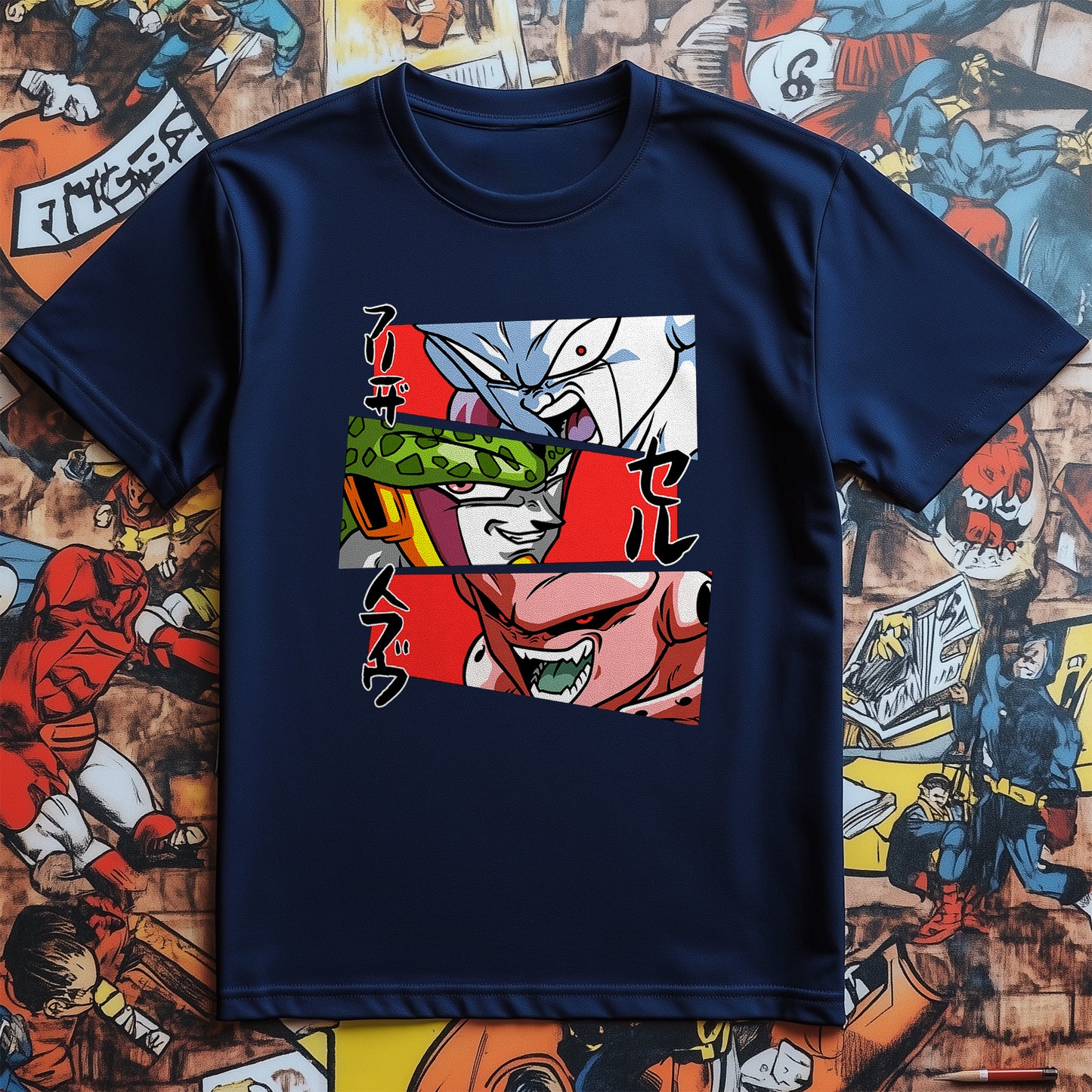 DBZ Villains Unite! - Hilarious White Shirt Print, Unisex Cotton Tee, Perfect for Comic Heroes and Shenanigan Lovers!