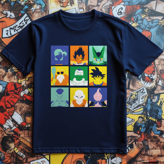 DBZ Pop Art T-Shirt - Unleash Your Inner Saiyan! Funny, Colorful Design, Unisex Cotton Tee for Dragon Ball Z Fans Who Love to Power Up!