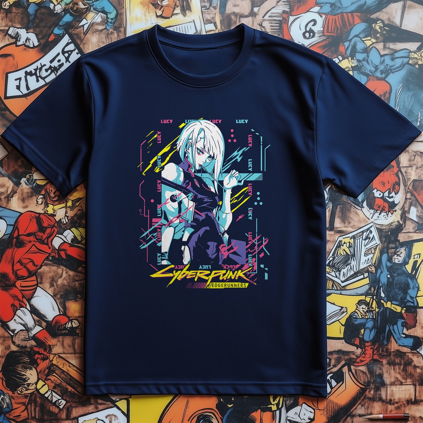 CyberPunk Edgerunners Lucy T-Shirt - Embrace Your Inner Anime Warrior! 100% Cotton, Unisex Design for Ultimate Coolness in the Neon Future!