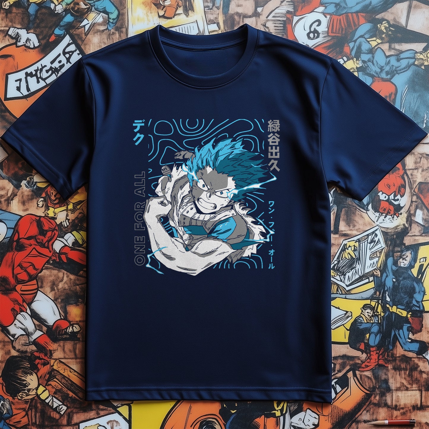 Deku One For All T-Shirt - Unleash Your Inner Hero! Funny Anime Design, 100% Cotton, Unisex. Perfect for aspiring All Might fans!