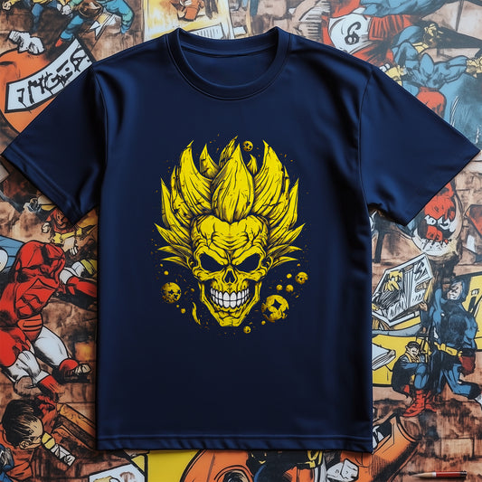 Over 9000 Skull T-Shirt - Funny Dragon Ball Z Design, Unisex Cotton Tee! Perfect for fans with a legendary sense of humor!