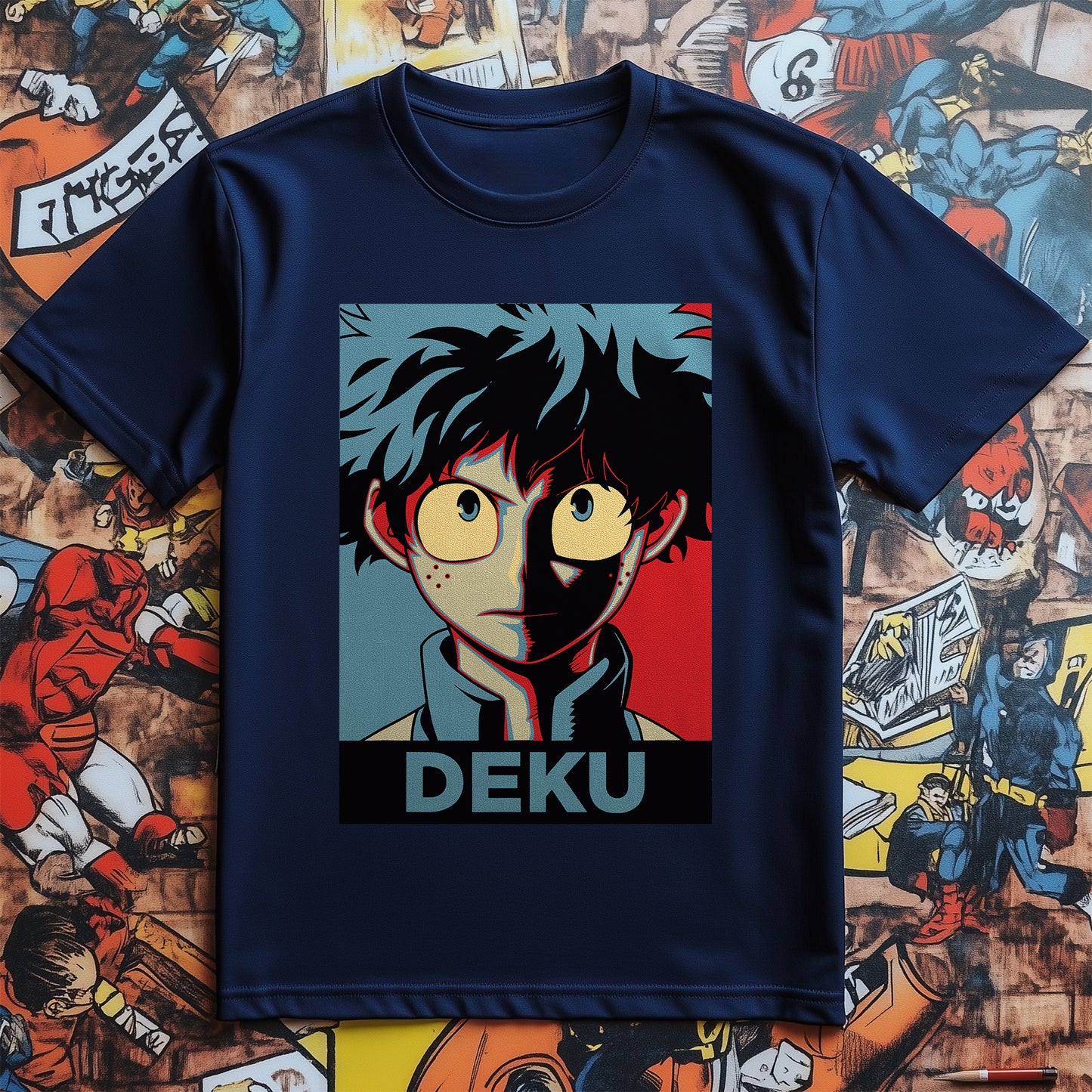 Deku Pop Art T-shirt - Quirky Hero Vibes! Unisex Funny Tee, 100% Cotton, Perfect for True Fans and Future Heroes! Plus Ultra!