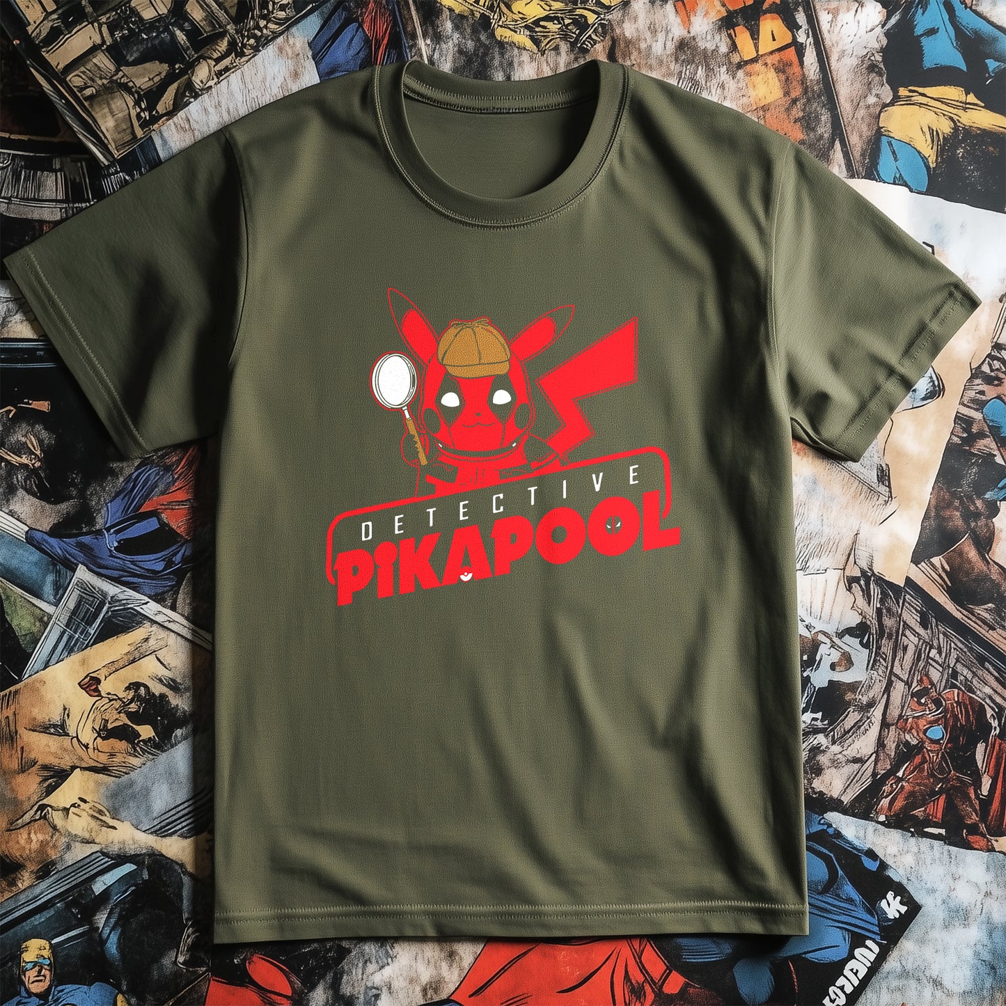 Detective Pikapool T-Shirt - Unleash the Humor! 100% Cotton, Funny Design, Unisex. Perfect for quirky crime-fighters! Who's the real detective?