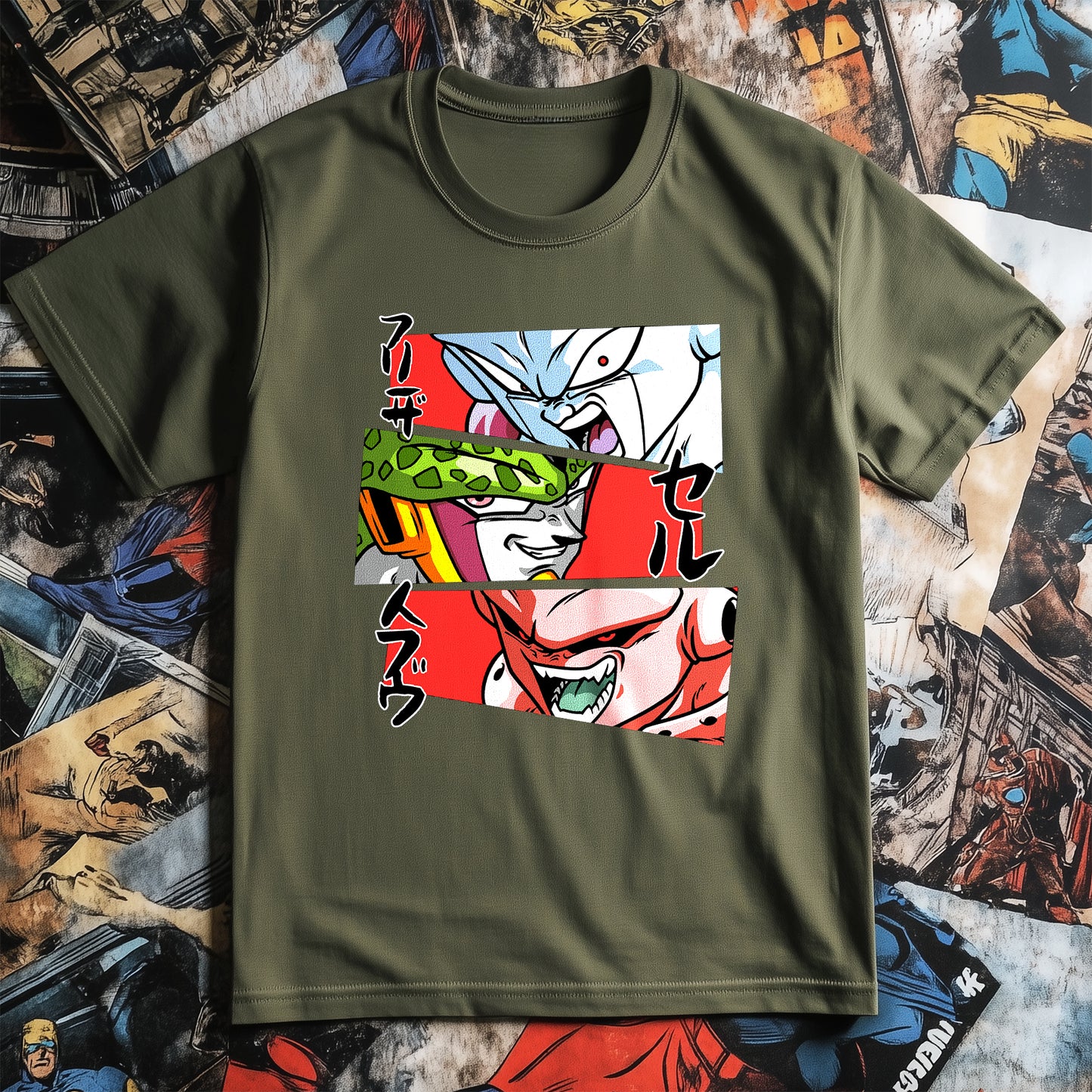 DBZ Villains Unite! - Hilarious White Shirt Print, Unisex Cotton Tee, Perfect for Comic Heroes and Shenanigan Lovers!