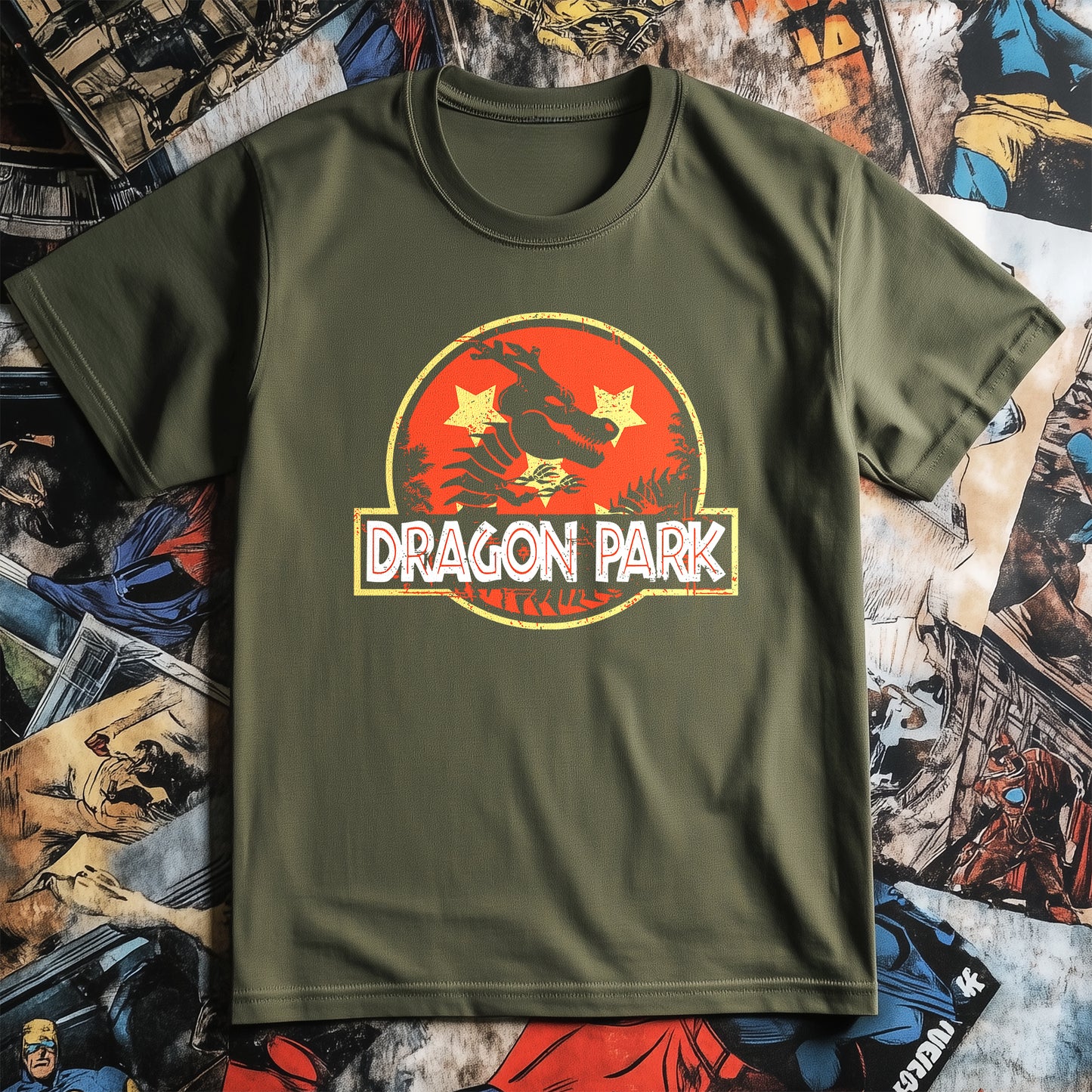 Dragon Ball Park T-Shirt - Unleash Your Inner Saiyan! Funny & Colorful Design, 100% Cotton, Perfect for Epic Adventures! Kamehameha Approved!