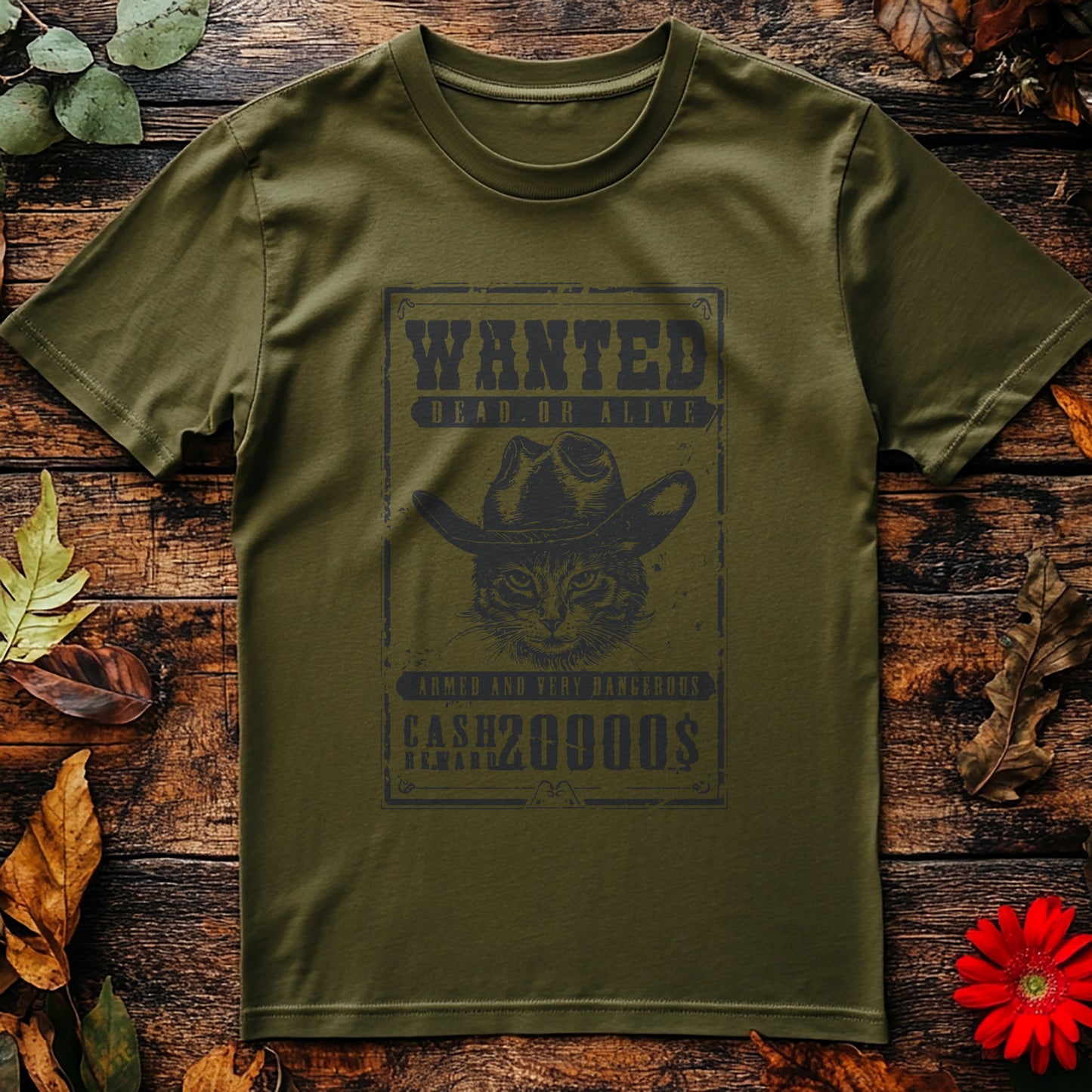 Wanted Cat Poster T-shirt