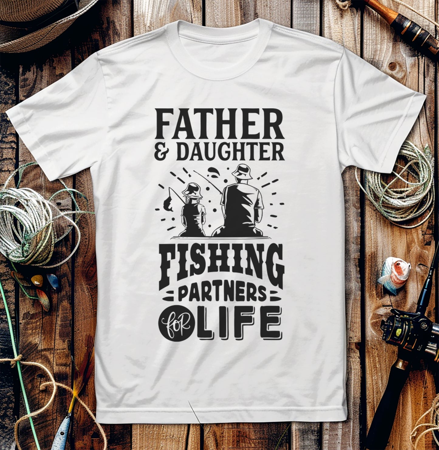 Father and Daughter Fishing T-Shirt