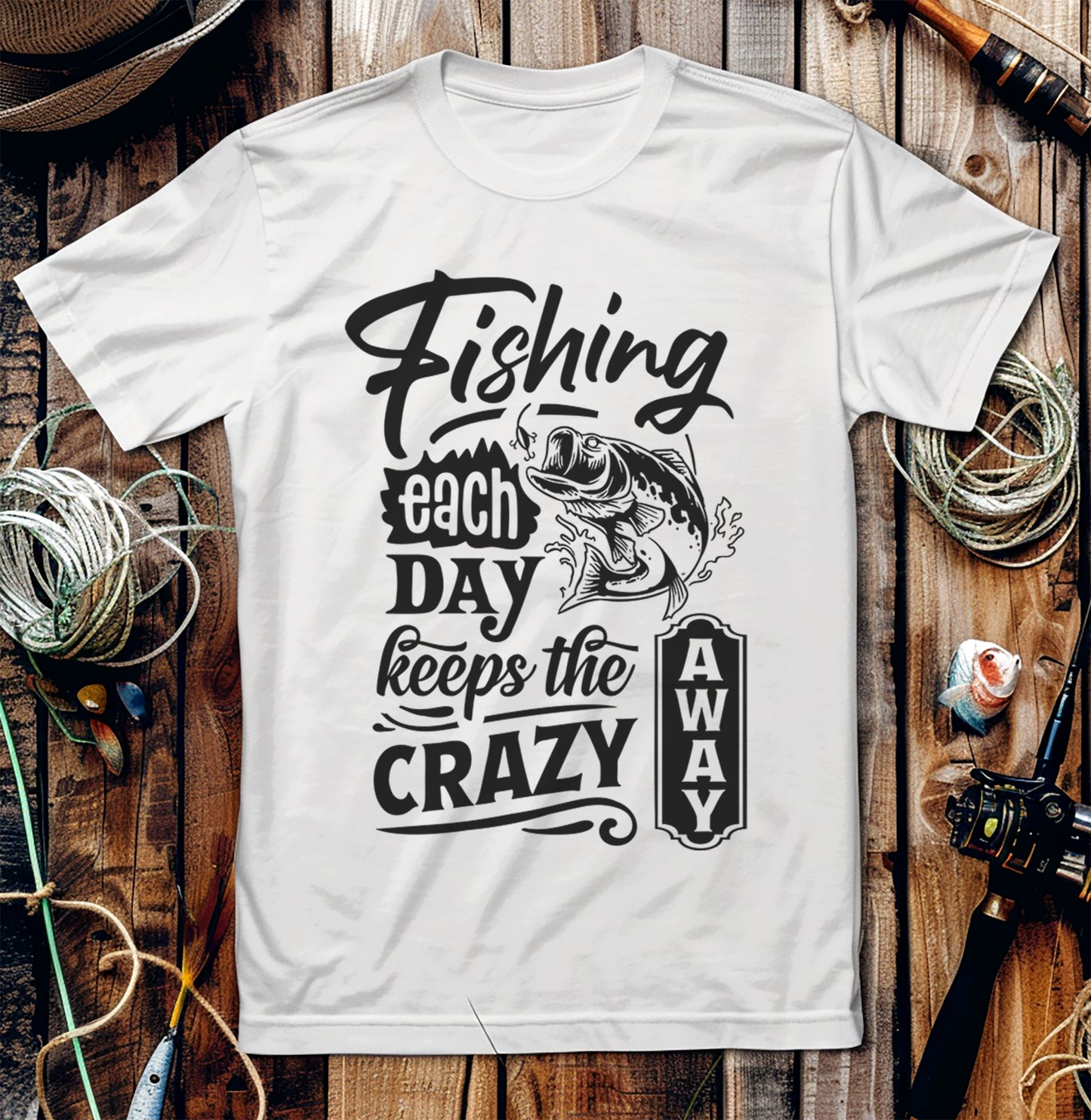 Fishing Each Day Reel in T-Shirt