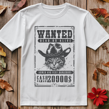 Wanted Cat Poster T-shirt